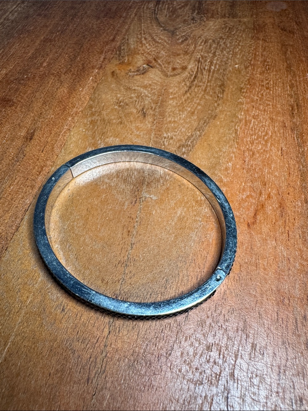 henri bendel Silver Bangle with Black Crystal Pavé - Picture 2 of 3